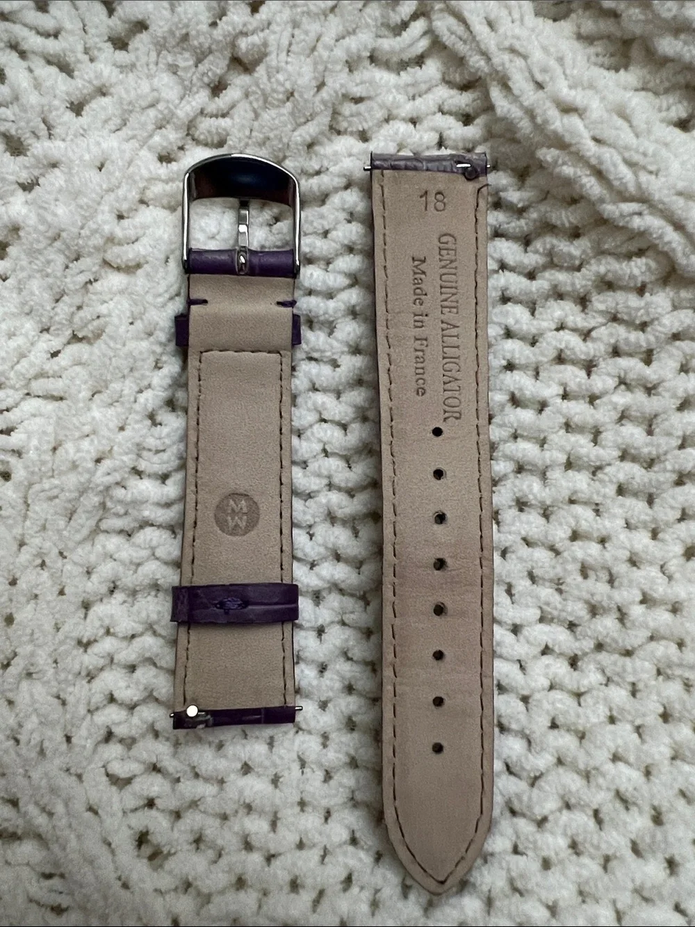 Michele Purple💜 Leather Croc-Embossed Watch Strap